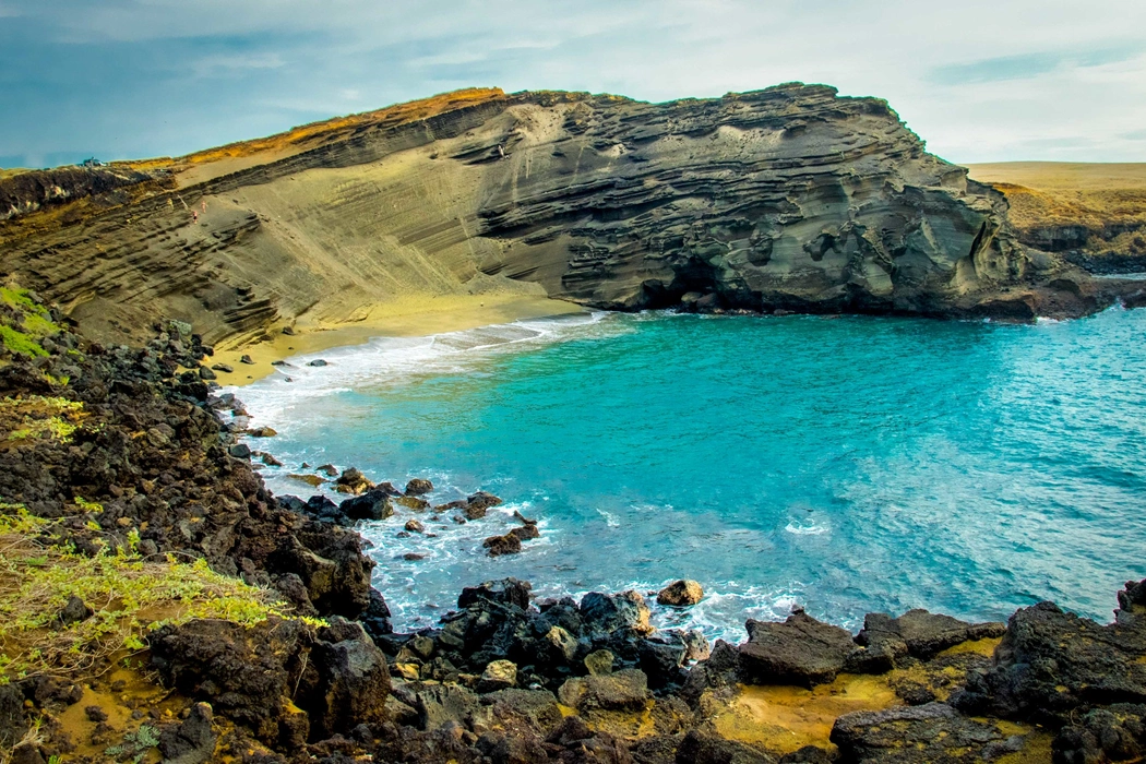 Praia de Areia Verde Papakōlea, Naalehu, Havaí