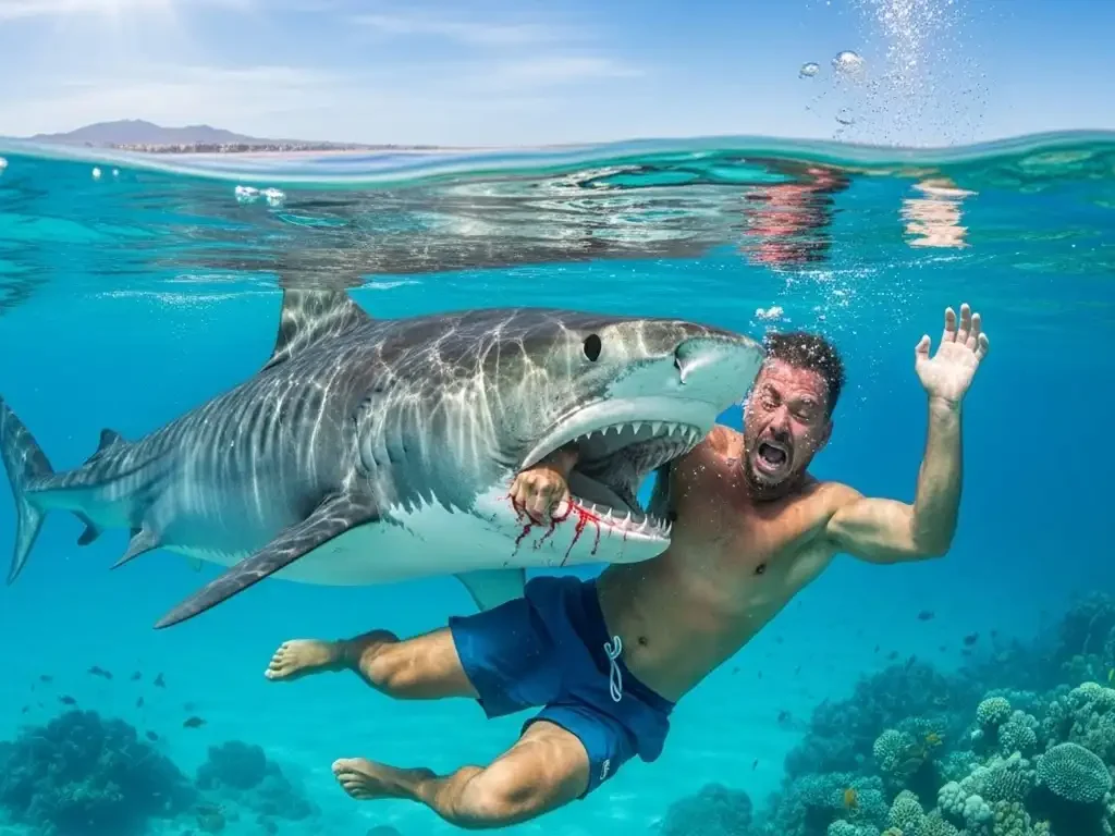 Ataque Fatal de Tubarão-Tigre Russo Vladimir Popov Morre no Mar Vermelho