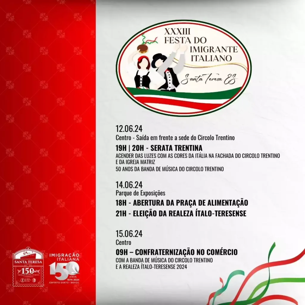 Programacao da 33a Festa do Imigrante Italiano de Santa Teresa 2024 6