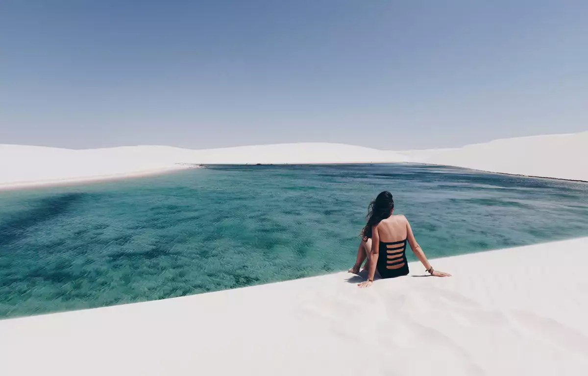 Barreirinhas no Maranhão com dunas e lagoas dos Lençóis Maranhenses