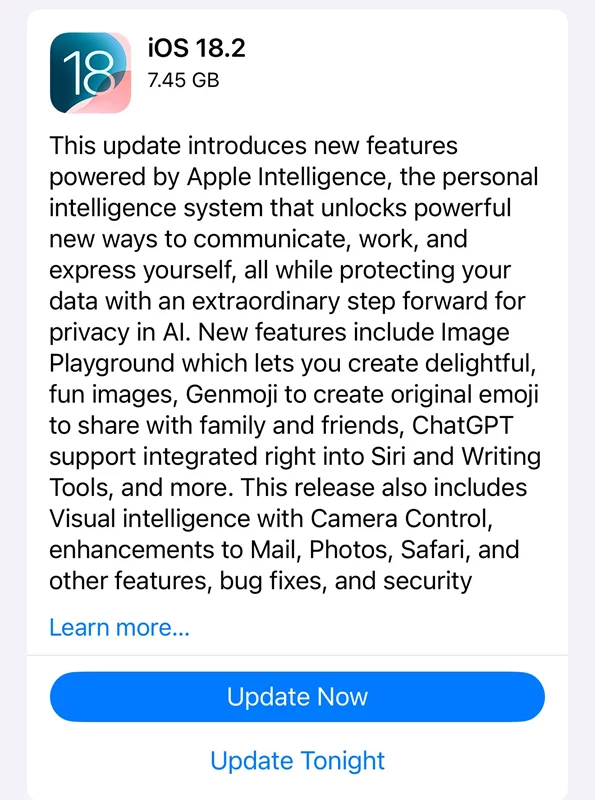 iOS 18.2 RC