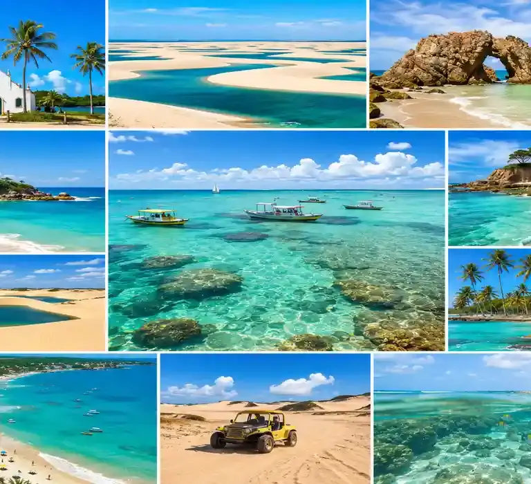 Por que usar o Mapa das Praias do Nordeste? 3 Mapa das Praias do Nordeste com litoral brasileiro praias paradisíacas dunas piscinas naturais falésias e mar azul