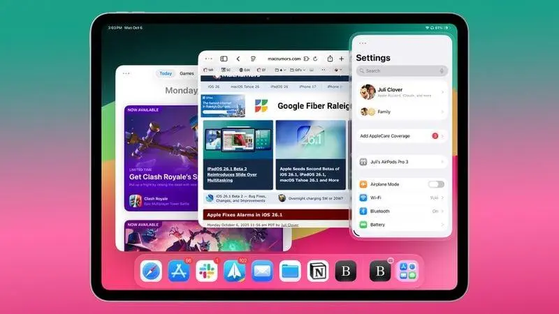 Apple Lança Segundo Beta do iOS 26.1, iPadOS 26.1 e Demais Sistemas 2 ipados 26 1