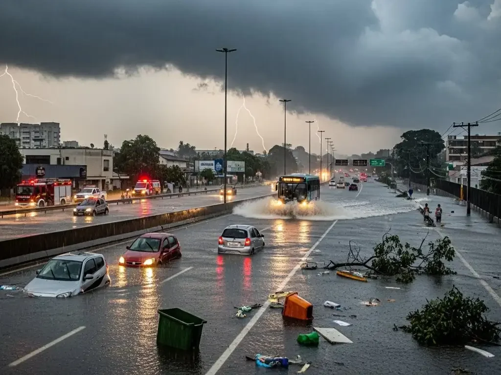 Ciclone em Santa Catarina Chuvas Intensas Alagam Ruas e Rodovias
