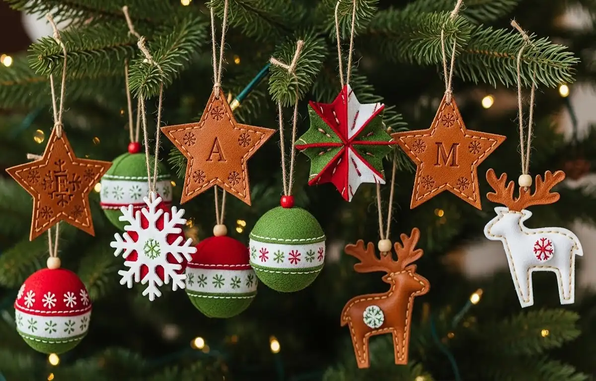 Enfeites de couro e materiais sintéticos