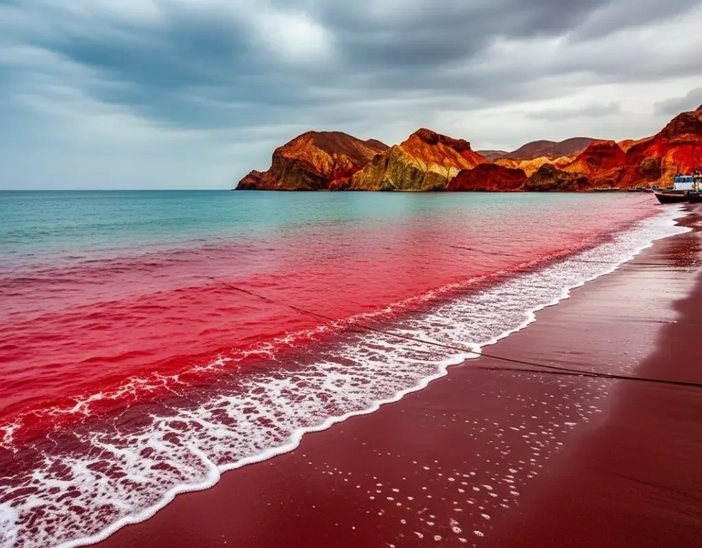 Maré do oceano vermelha no Irã