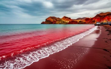 Maré do oceano vermelha no Irã