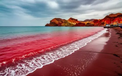 Maré do oceano vermelha no Irã