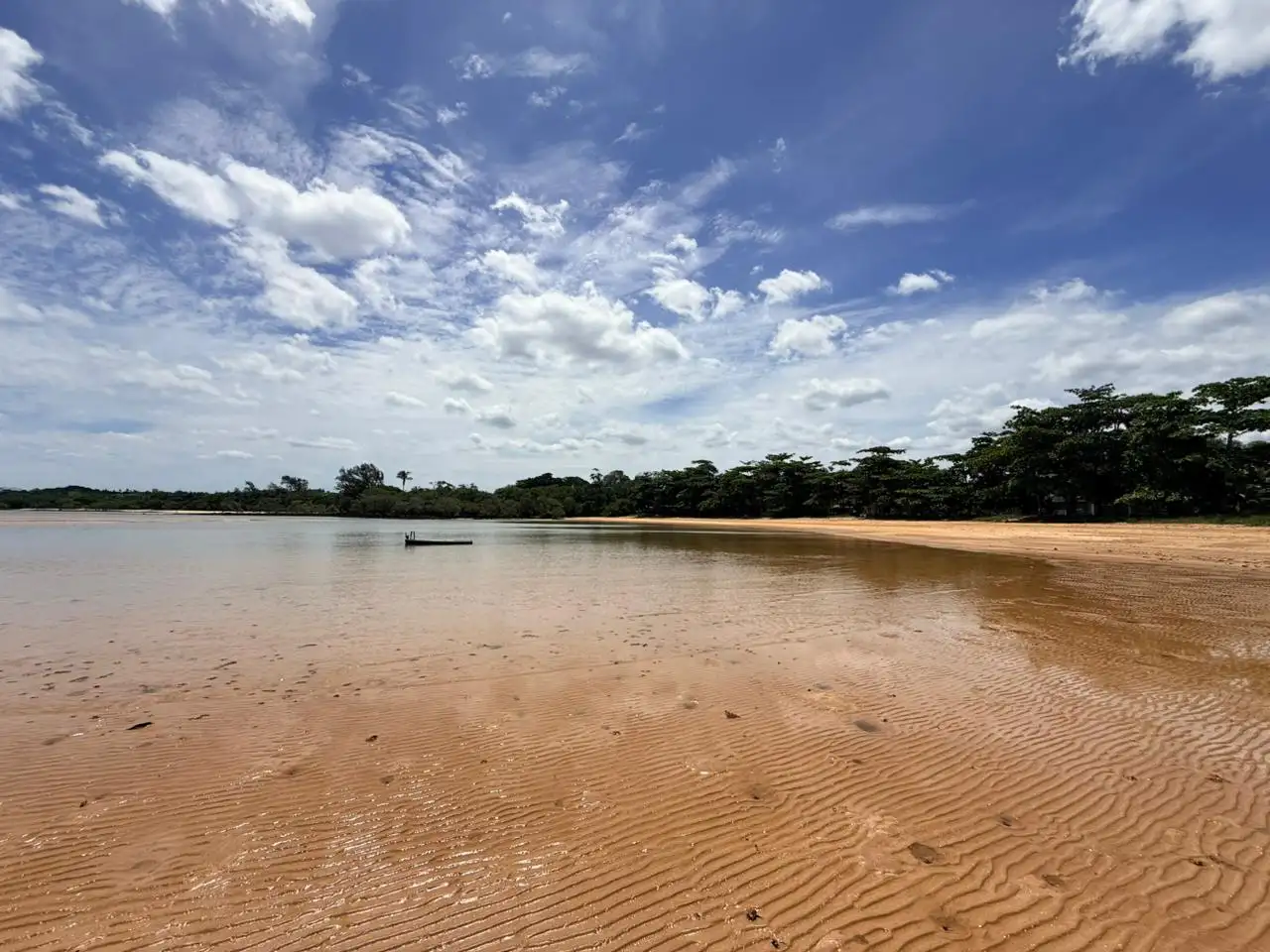 Praia Secreta de Aracruz com mar, areia e vegetação