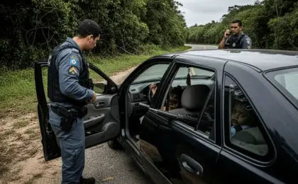 Susto em Ponta da Fruta: PM encontra 3 crianças e arma em carro abandonado por fugitivo 7 Susto em Ponta da Fruta: PM encontra 3 crianças e arma em carro abandonado por fugitivo