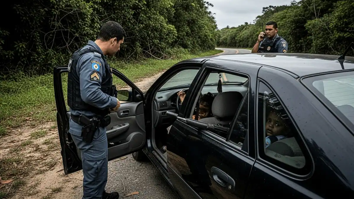 Susto em Ponta da Fruta: PM encontra 3 crianças e arma em carro abandonado por fugitivo 9 Susto em Ponta da Fruta: PM encontra 3 crianças e arma em carro abandonado por fugitivo