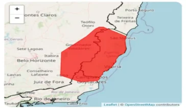 Perigo máximo: INMET emite alerta vermelho para chuvas torrenciais no ES neste domingo (04). Veja a lista de cidades e os riscos de deslizamento.
