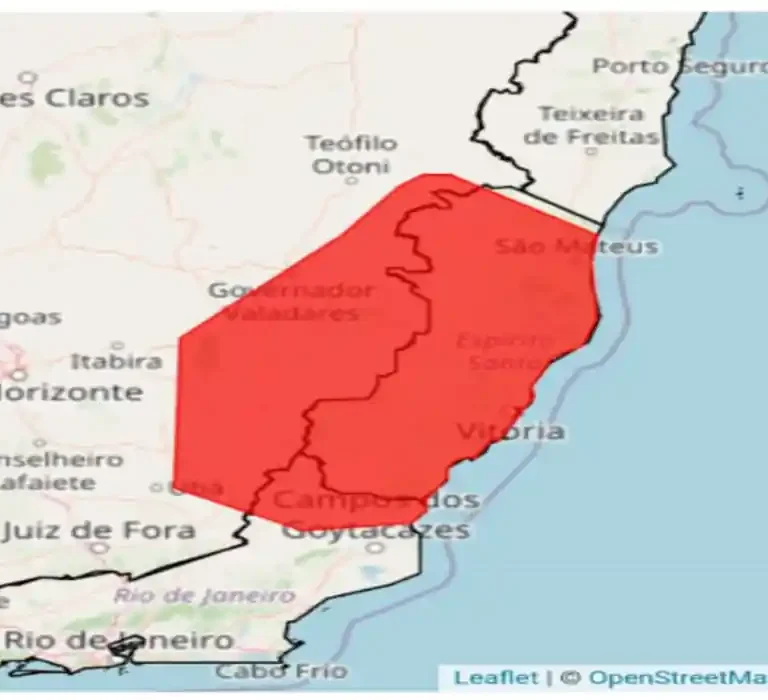Perigo máximo: INMET emite alerta vermelho para chuvas torrenciais no ES neste domingo (04). Veja a lista de cidades e os riscos de deslizamento.