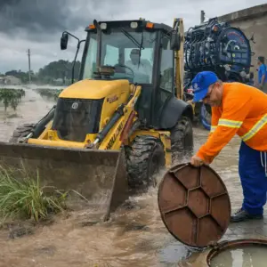 Plantação de mamão alagada em Linhares após fortes chuvas de 300mm.