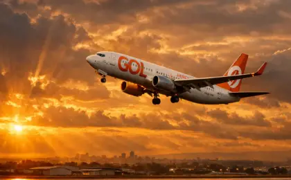 Luto na Aviação: Morre Constantino Júnior, o visionário que fundou a GOL 6 Avião da GOL Linhas Aéreas em decolagem, ilustrando a notícia da morte de seu fundador, Constantino Júnior.