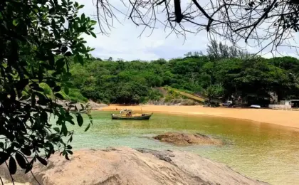 7 Praias Seguras no Espírito Santo para Ir com Crianças 17 Família brincando na beira do mar calmo em uma praia do Espírito Santo, ideal para crianças. praias seguras para crianças no Espírito Santo