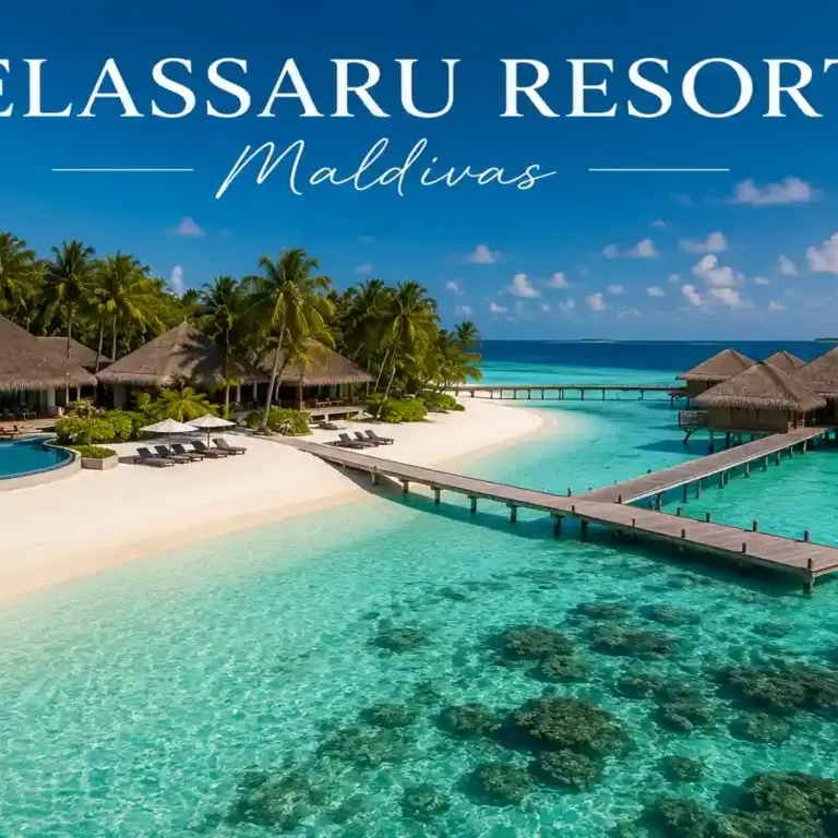 Velassaru Resort nas Maldivas: All Inclusive Vale? 2 Velassaru Resort nas Maldivas com praia mar azul e villa sobre a água