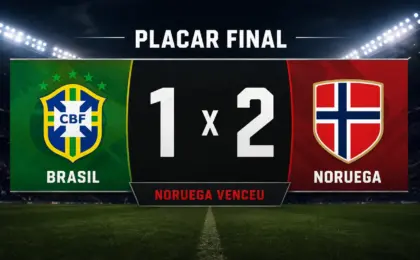 Brasil eliminado da Copa após derrota por 2 a 1 para a Noruega