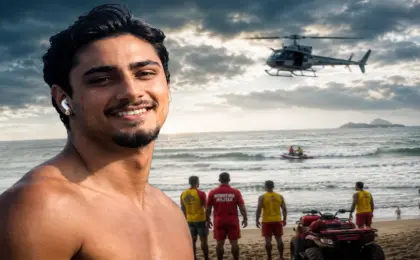 Jovem desaparece no mar em Itaparica após onda forte - VIla Velha, busca, surf, mar agitado, procura