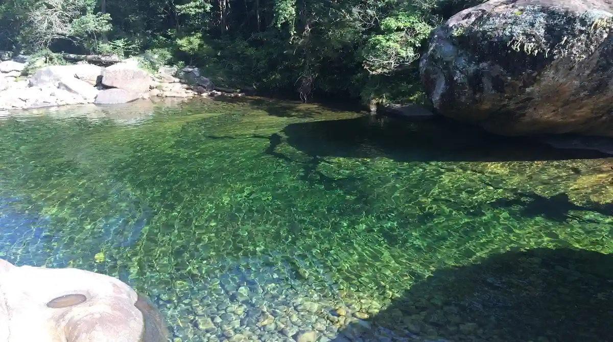 Rio e vegetação preservada na área do Poço dos Guardas