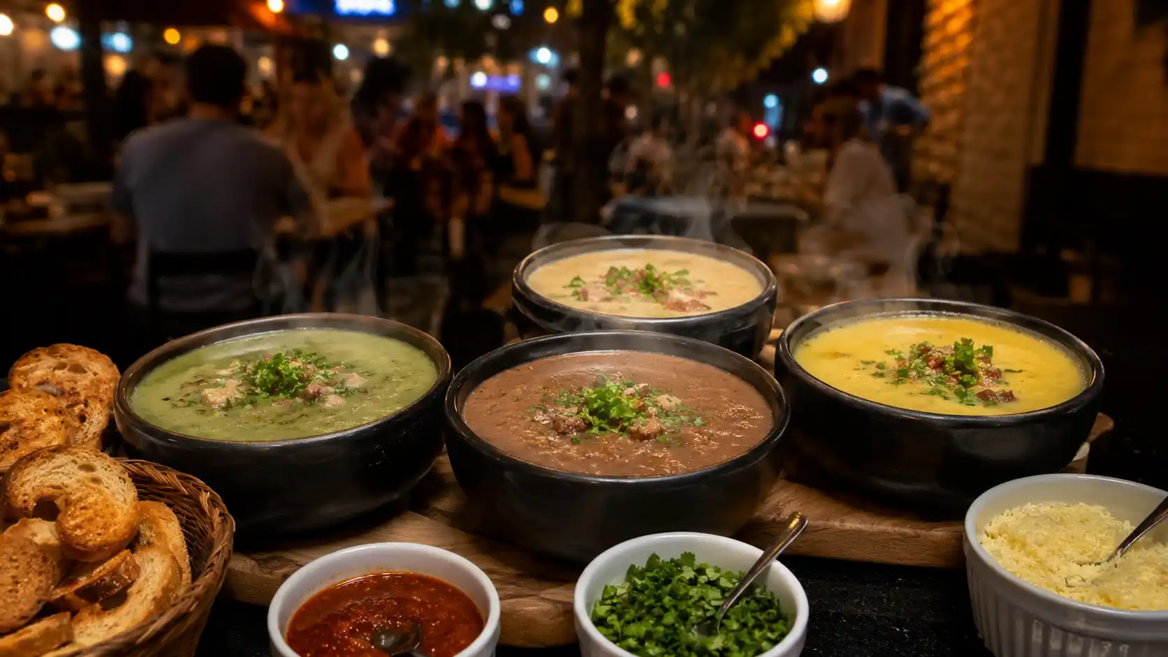 Tigelas de caldos servidas em restaurante da Grande Vitória durante o inverno