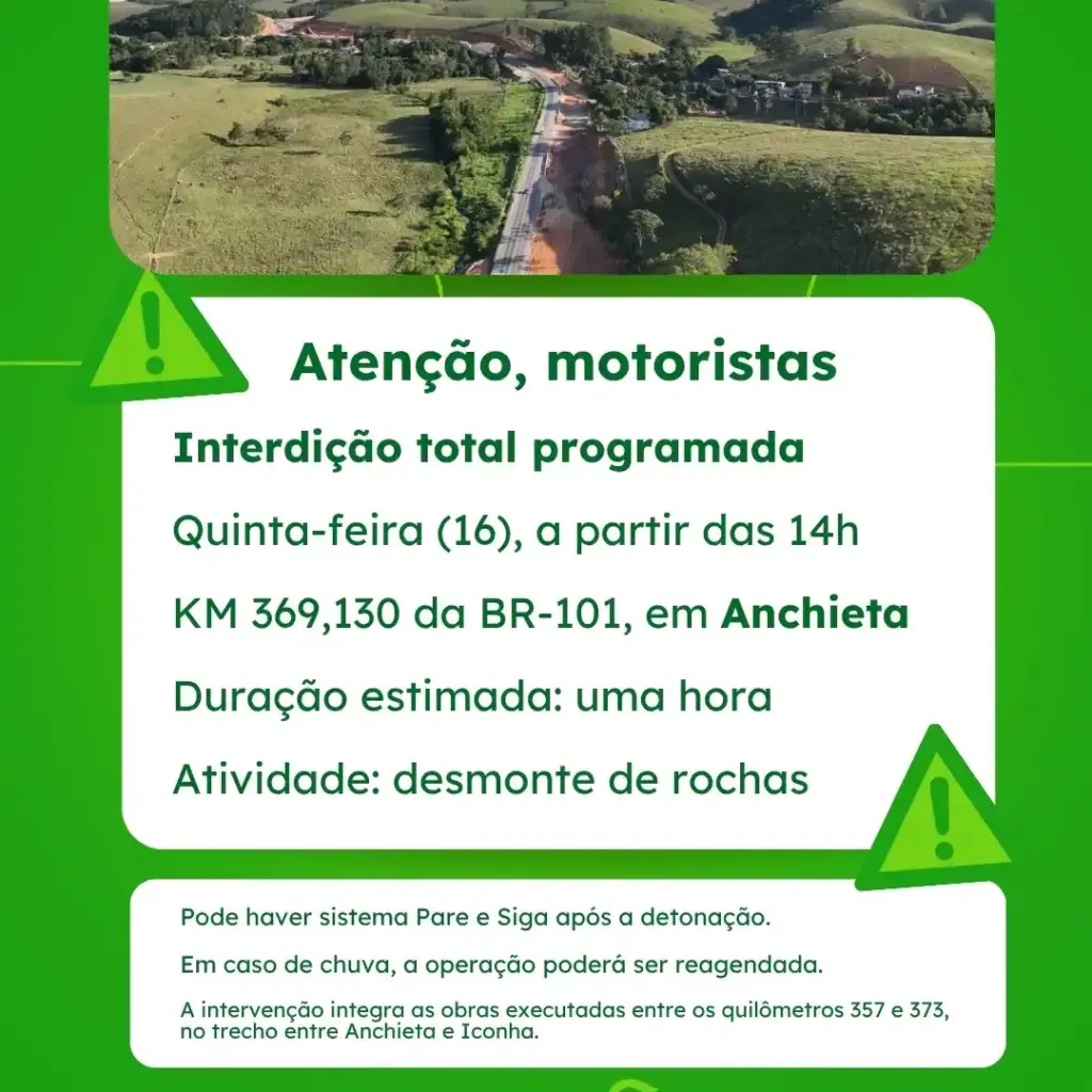 interdição na BR-101 em Anchieta